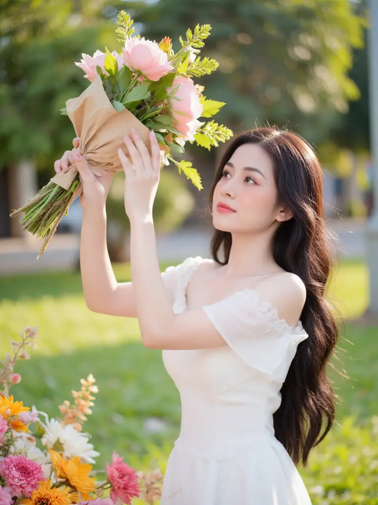 8+ Cách Tạo Dáng Chụp Ảnh Với Bó Hoa Cơ Bản Nhưng Đẹp