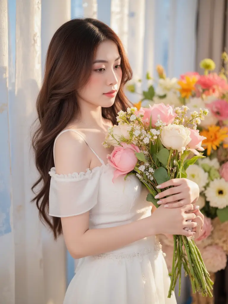 8+ Cách Tạo Dáng Chụp Ảnh Với Bó Hoa Cơ Bản Nhưng Đẹp