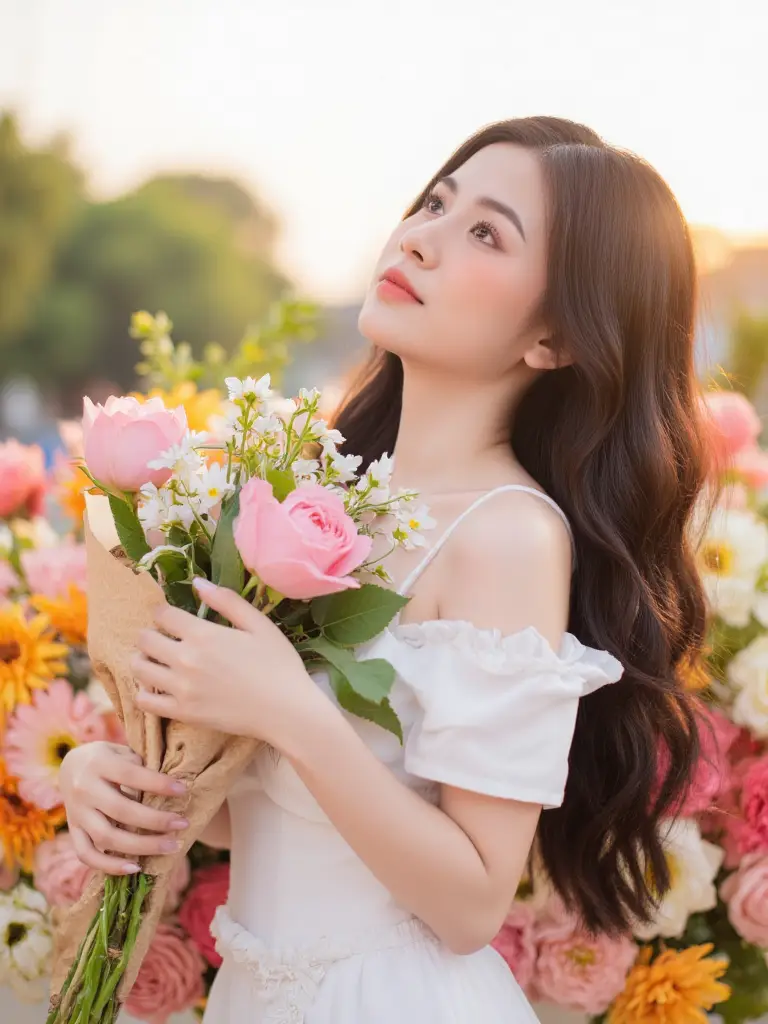 8+ Cách Tạo Dáng Chụp Ảnh Với Bó Hoa Cơ Bản Nhưng Đẹp